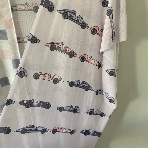 Checker & Car Split Mesh Kimono - Picture 3 of 3